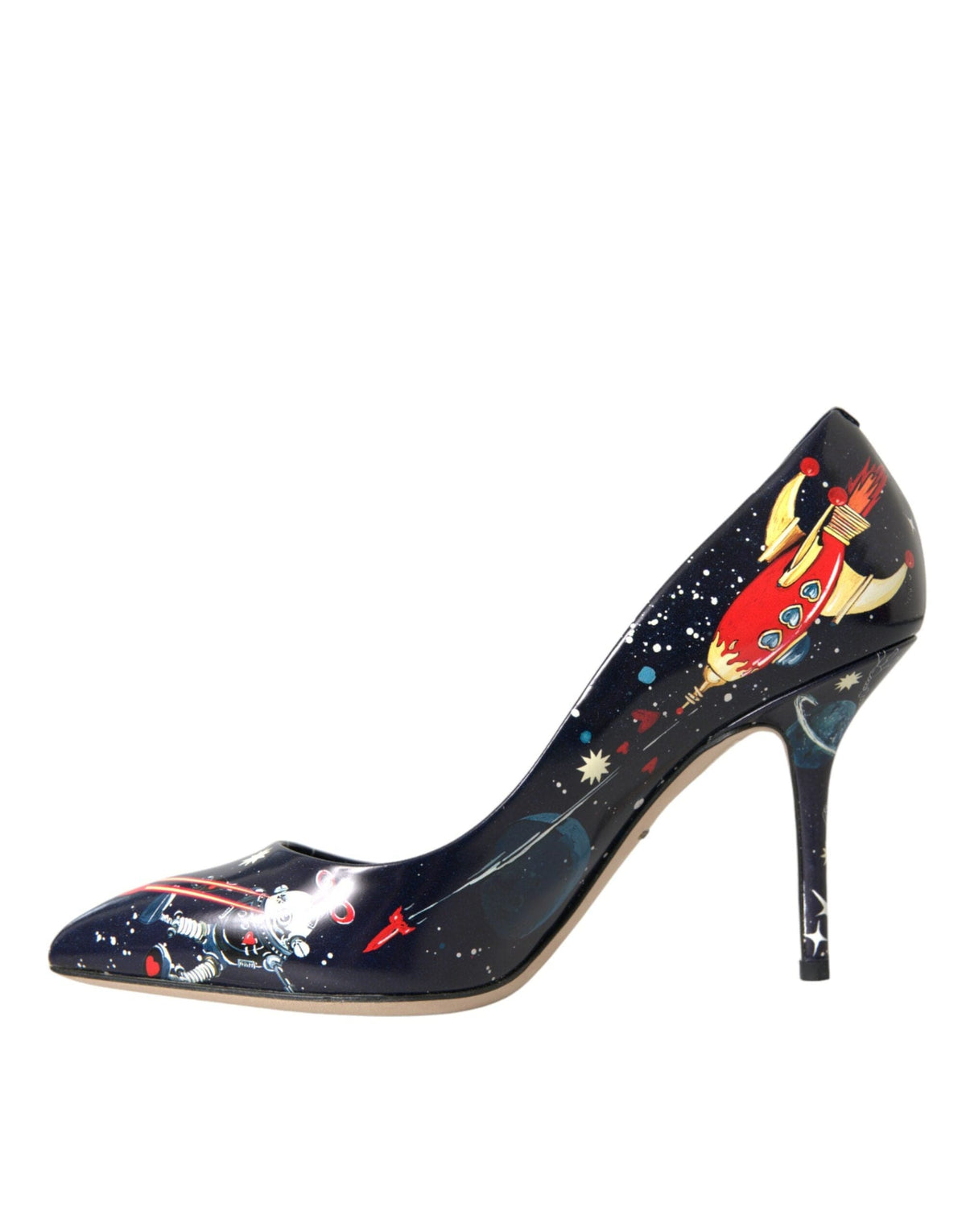 Escarpins à talons en cuir bleu Space Robot de Dolce &amp; Gabbana