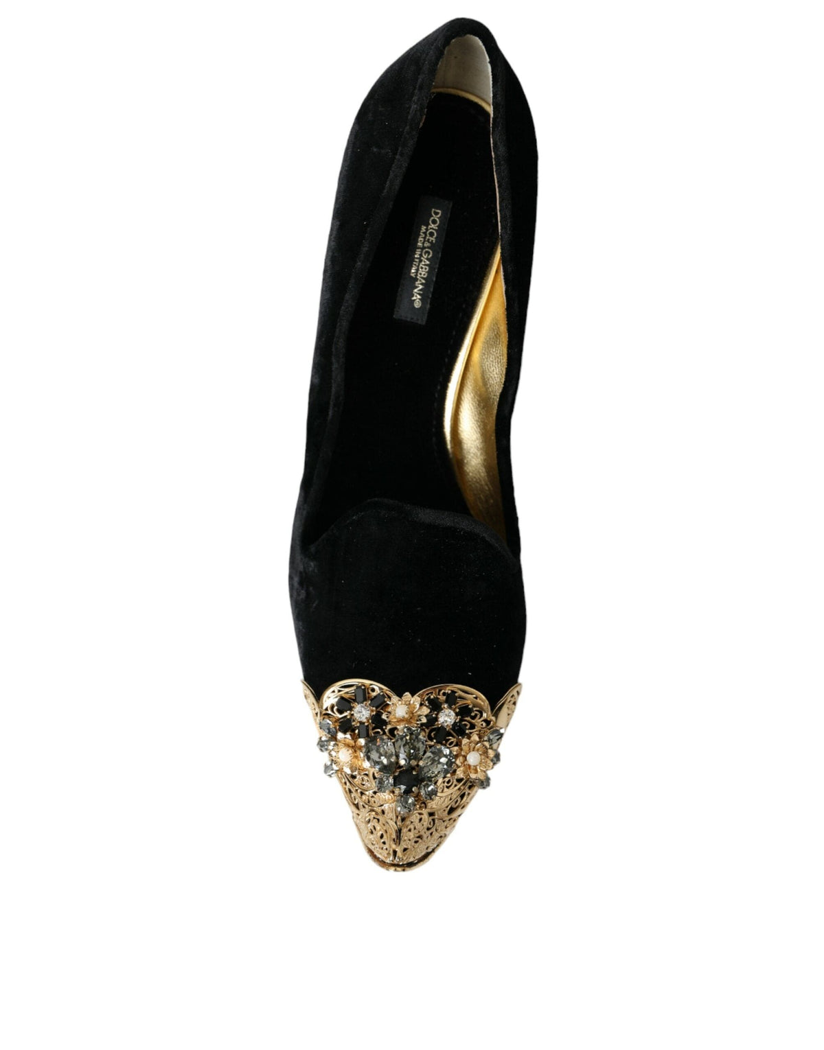 Escarpins à talons en velours noir Dolce &amp; Gabbana