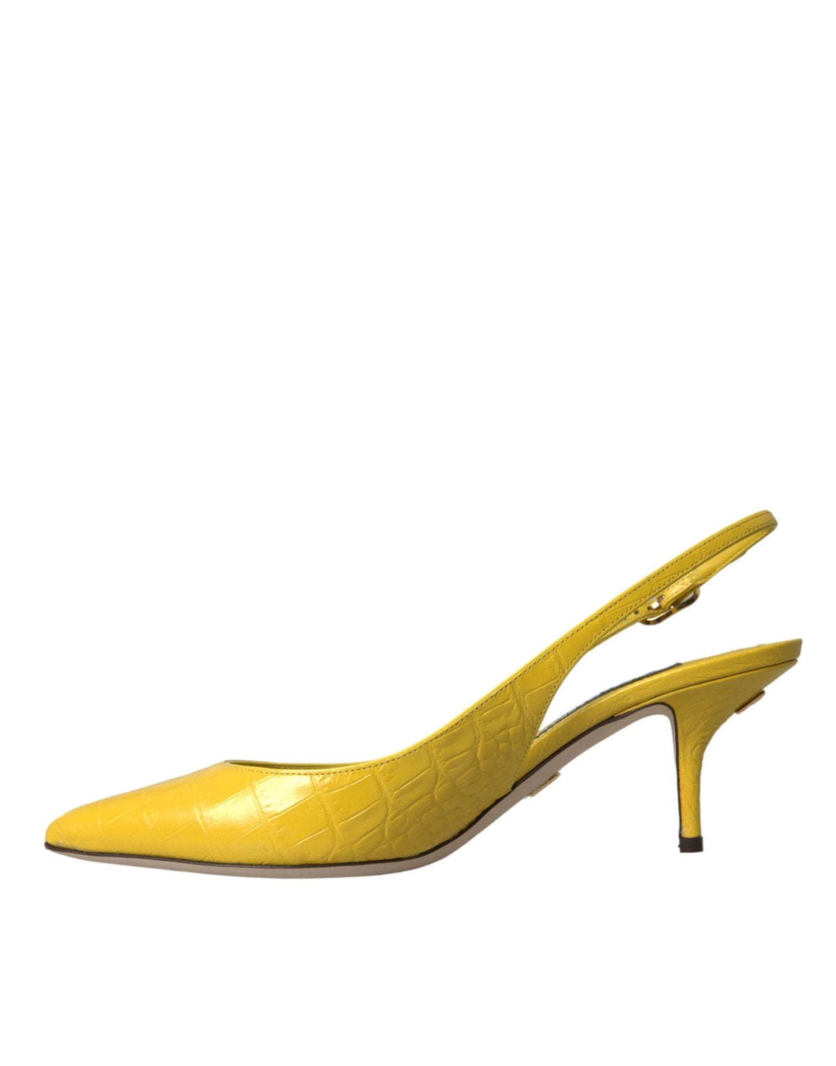 Chaussures à talons slingbacks en cuir jaune Dolce &amp; Gabbana