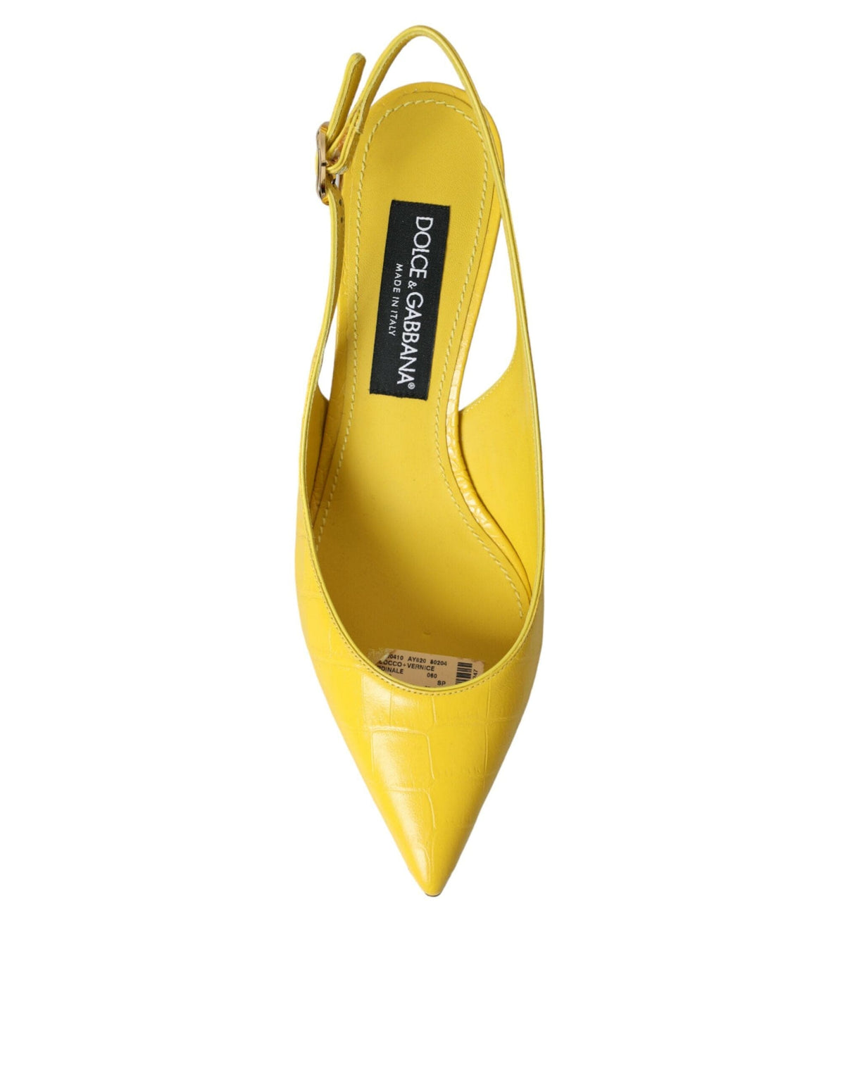 Chaussures à talons slingbacks en cuir jaune Dolce &amp; Gabbana