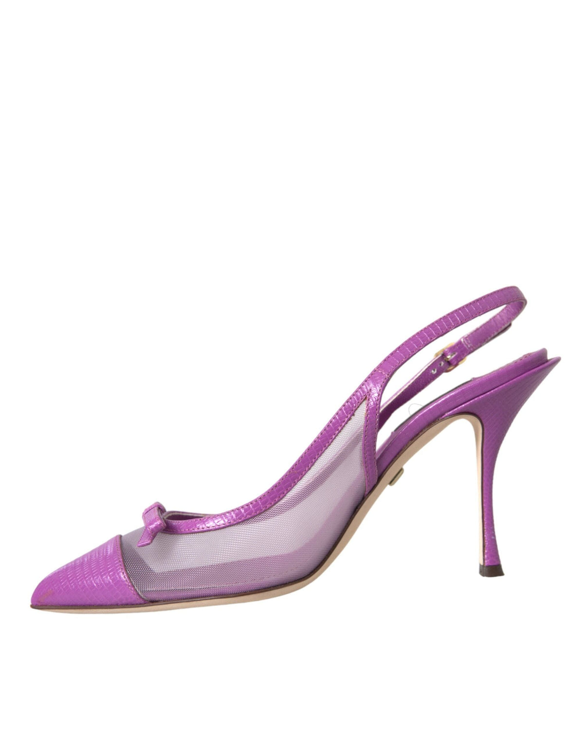 Chaussures à talons hauts en cuir et maille violet Dolce &amp; Gabbana