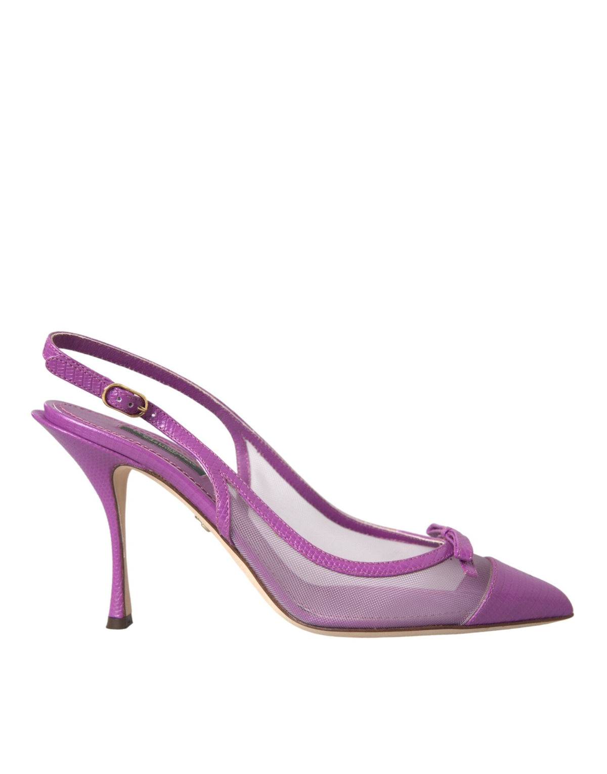 Chaussures à talons hauts en cuir et maille violet Dolce &amp; Gabbana