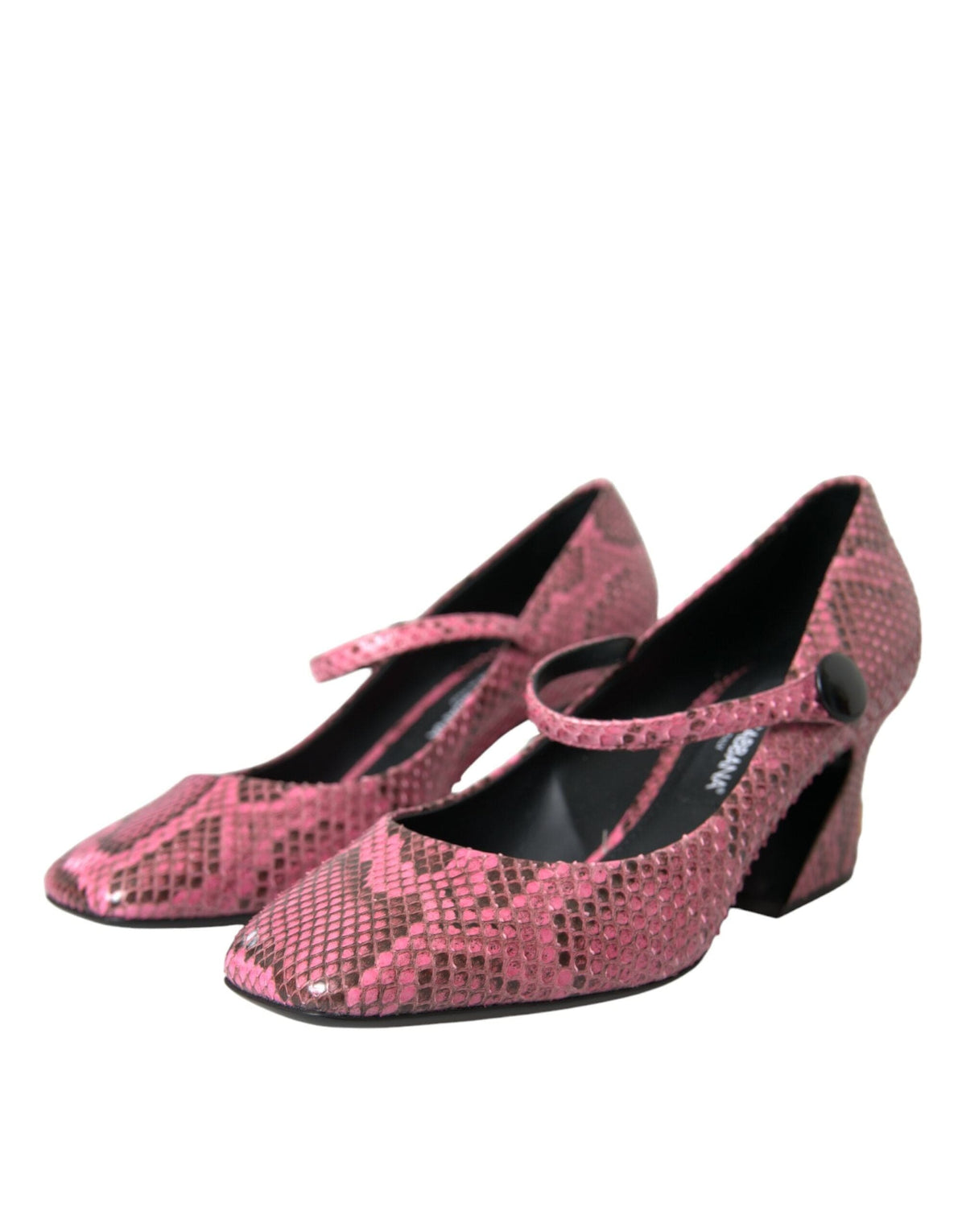 Chaussures à talons Mary Jane en cuir python rose Dolce &amp; Gabbana