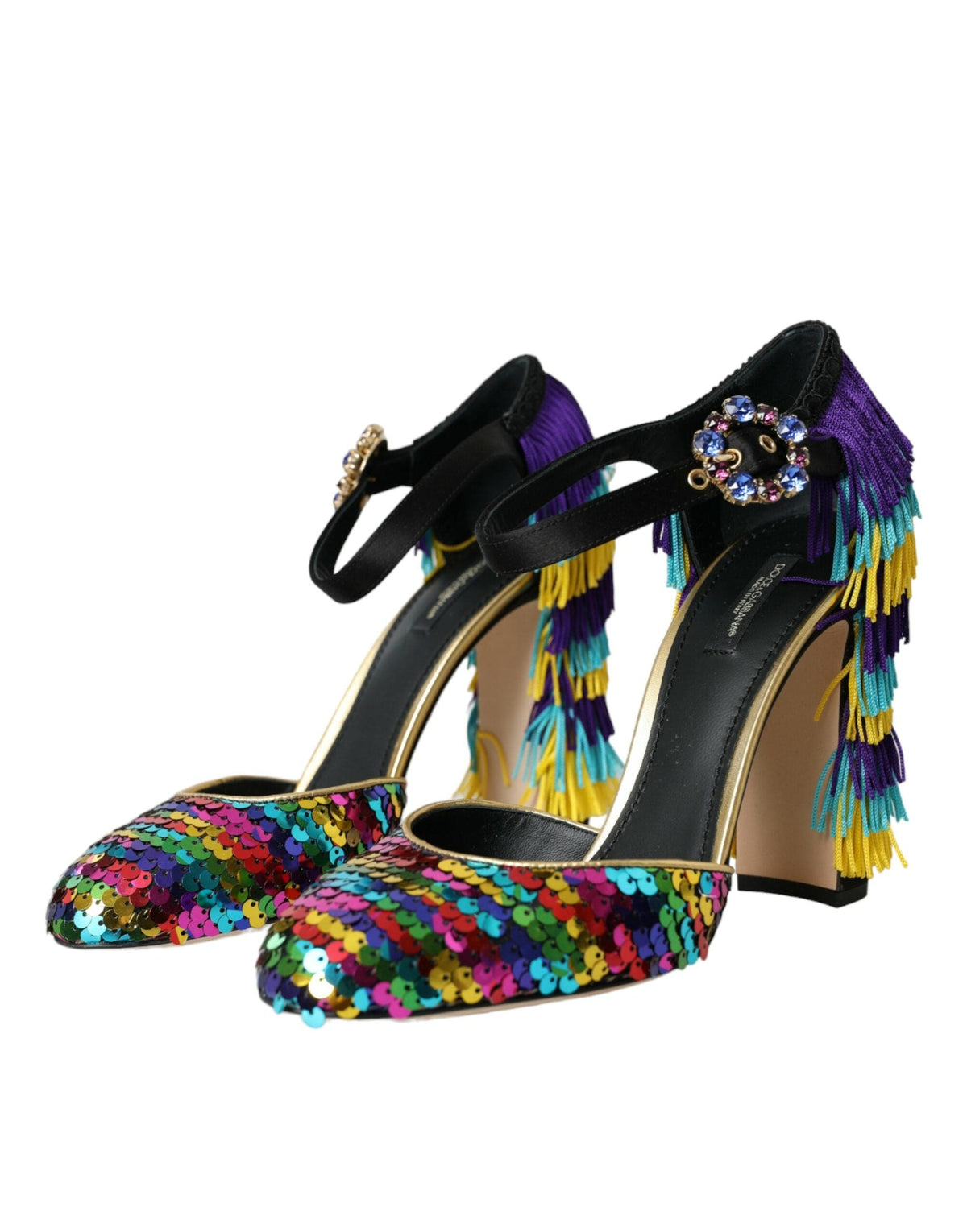 Zapatos Mary Jane con cristales y lentejuelas multicolor de Dolce &amp; Gabbana