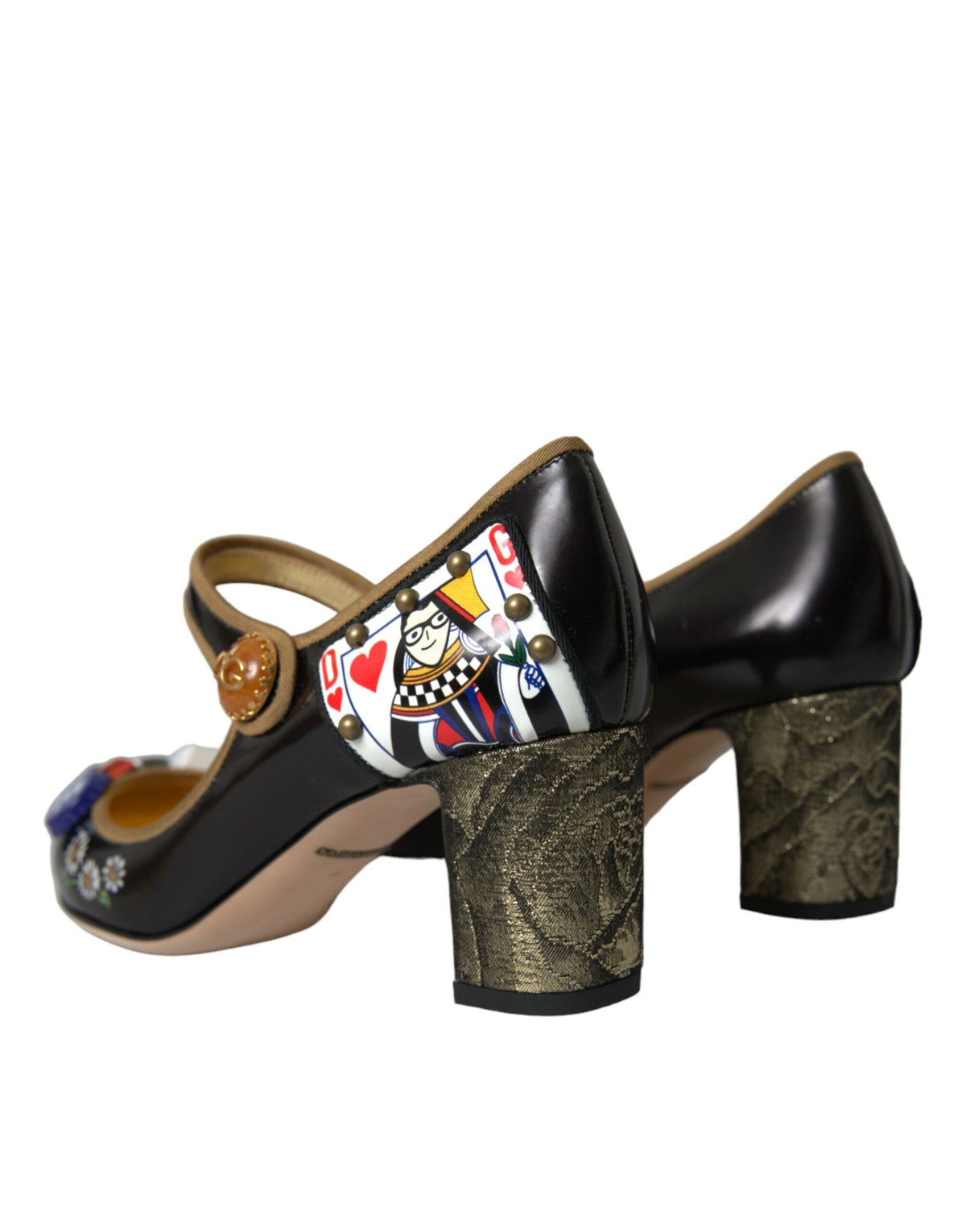 Escarpins Mary Jane en cuir noir et cristaux Dolce &amp; Gabbana