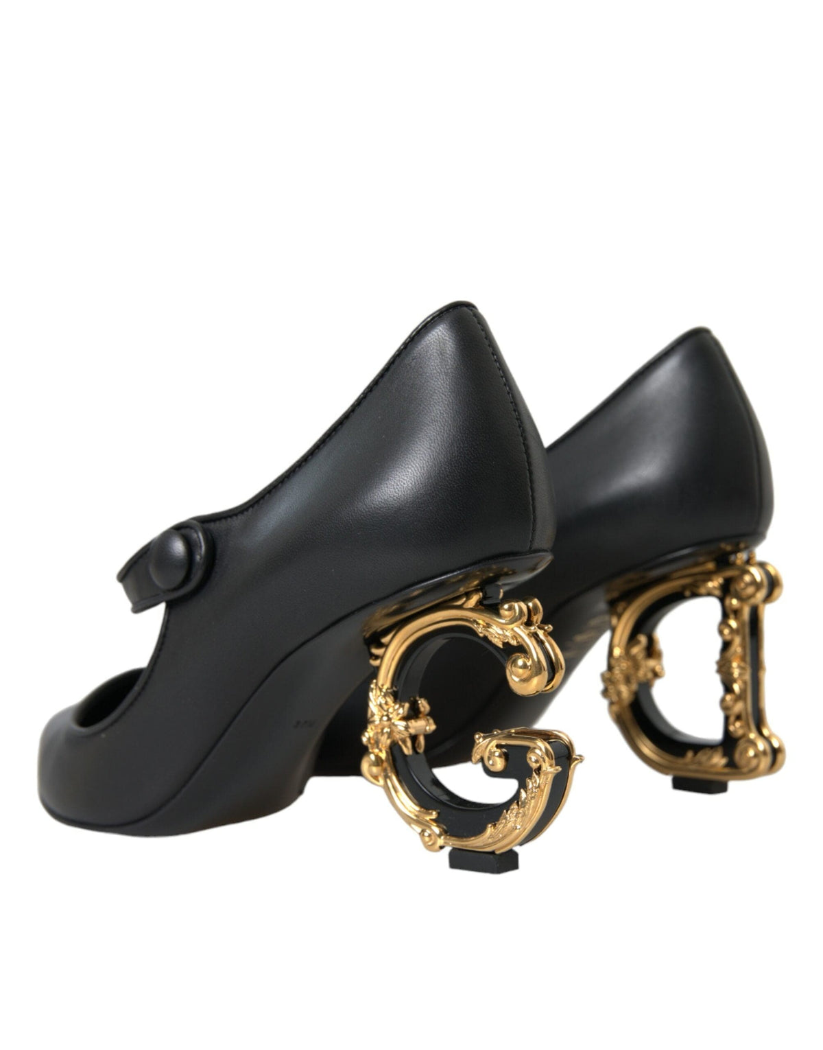 Zapatos de tacón Mary Jane con logo en cuero negro de Dolce &amp; Gabbana