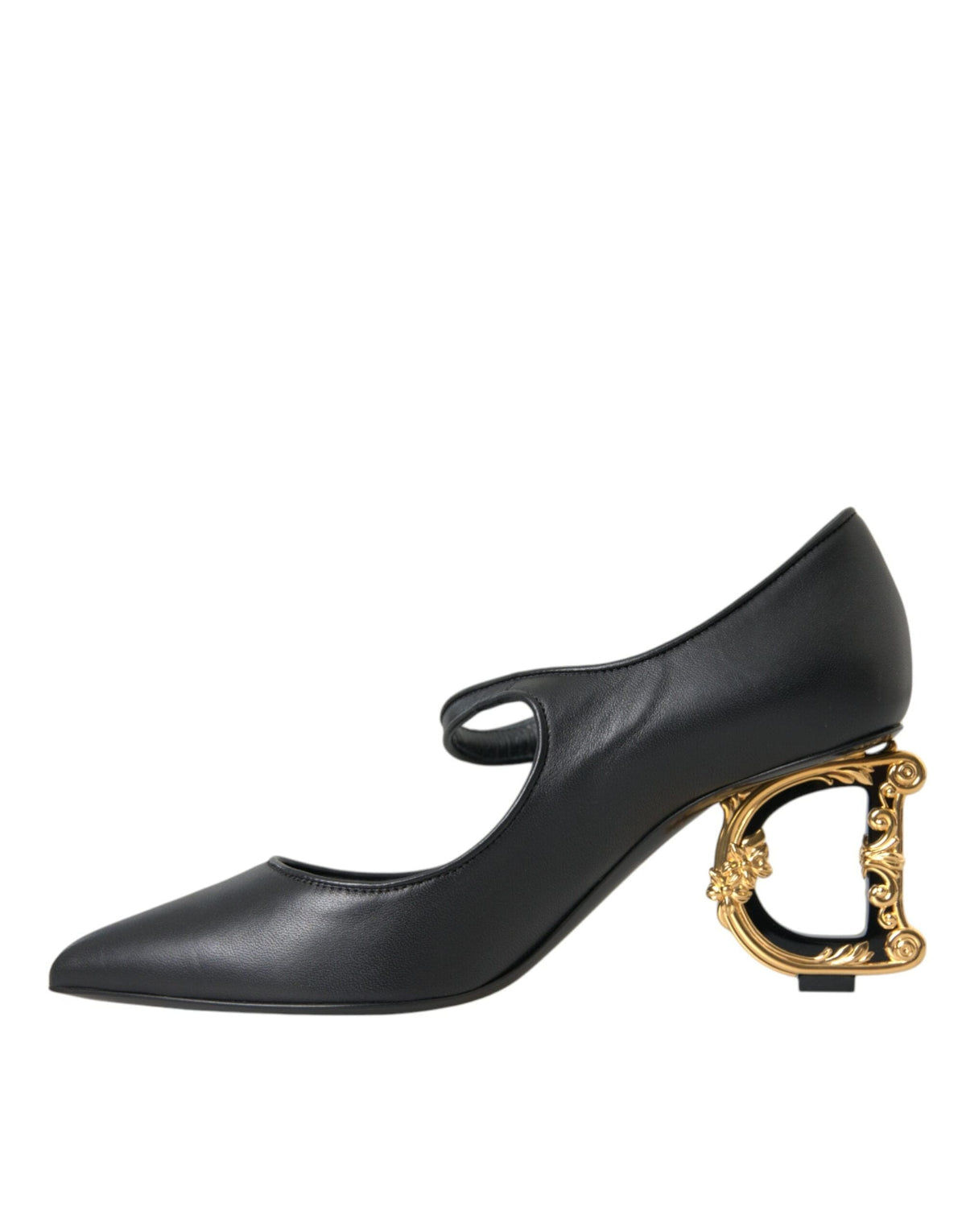 Escarpins Mary Janes en cuir noir avec logo Dolce &amp; Gabbana