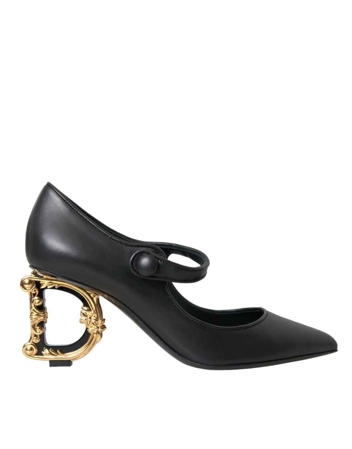 Escarpins Mary Janes en cuir noir avec logo Dolce &amp; Gabbana