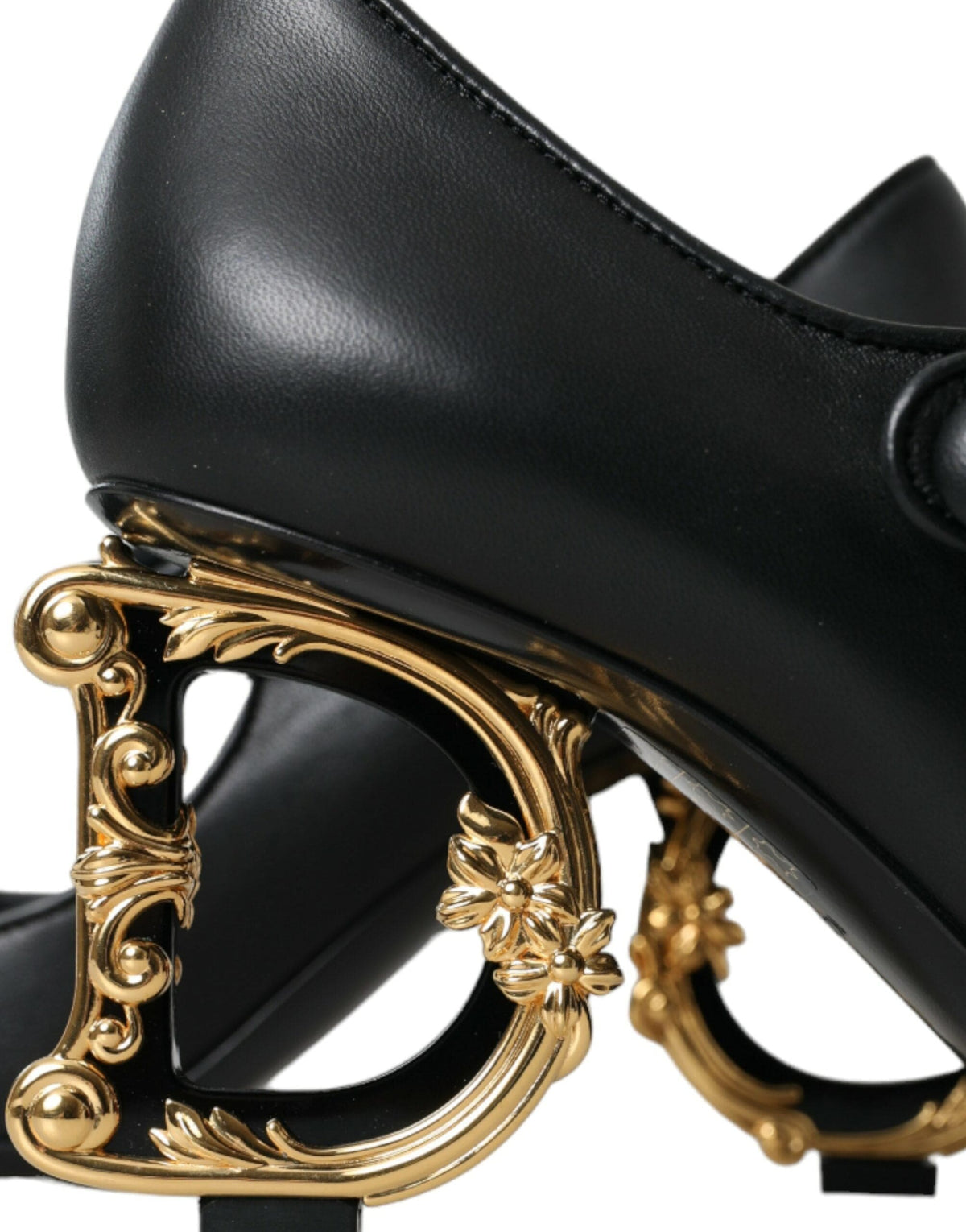 Zapatos de tacón Mary Jane con logo en cuero negro de Dolce &amp; Gabbana