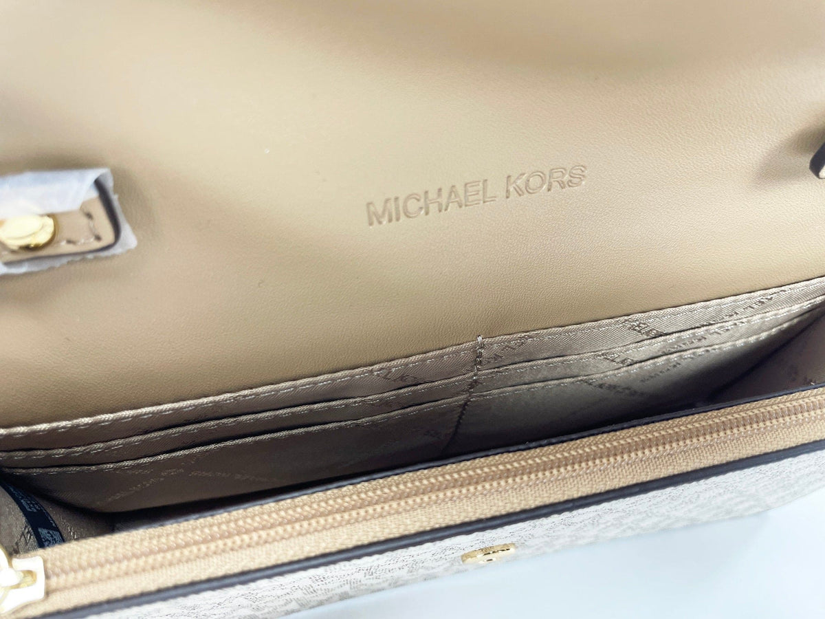 Sac à bandoulière à rabat Jet Set Travel de Michael Kors, petit format, couleur or pâle