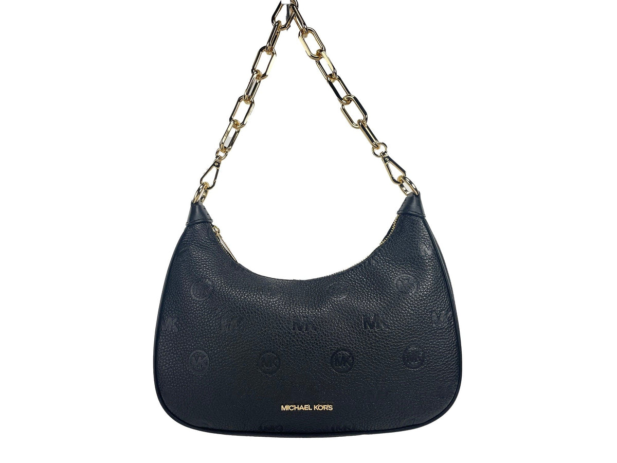 Bolso bandolera grande con cadena y bolsito negro Cora de Michael Kors