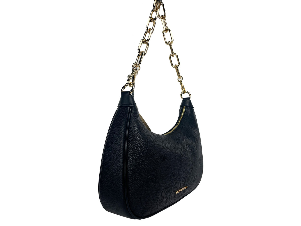 Bolso bandolera grande con cadena y bolsito negro Cora de Michael Kors