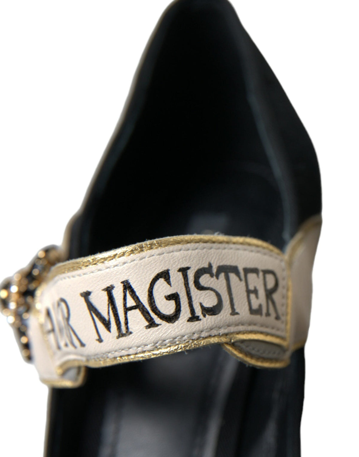 Chaussures Mary Janes en brocart noir Dolce &amp; Gabbana avec escarpins en cristal