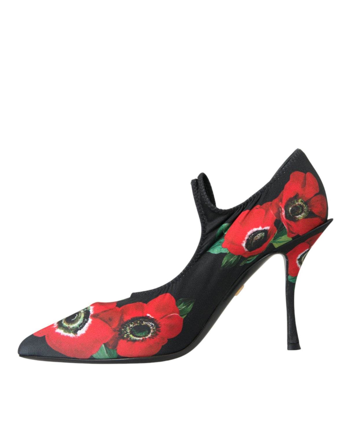 Escarpins Mary Jane à cristaux et fleurs noires Dolce &amp; Gabbana