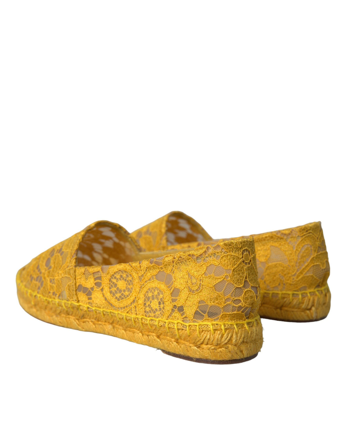 Mocassins espadrilles en dentelle jaune Taormina de Dolce &amp; Gabbana