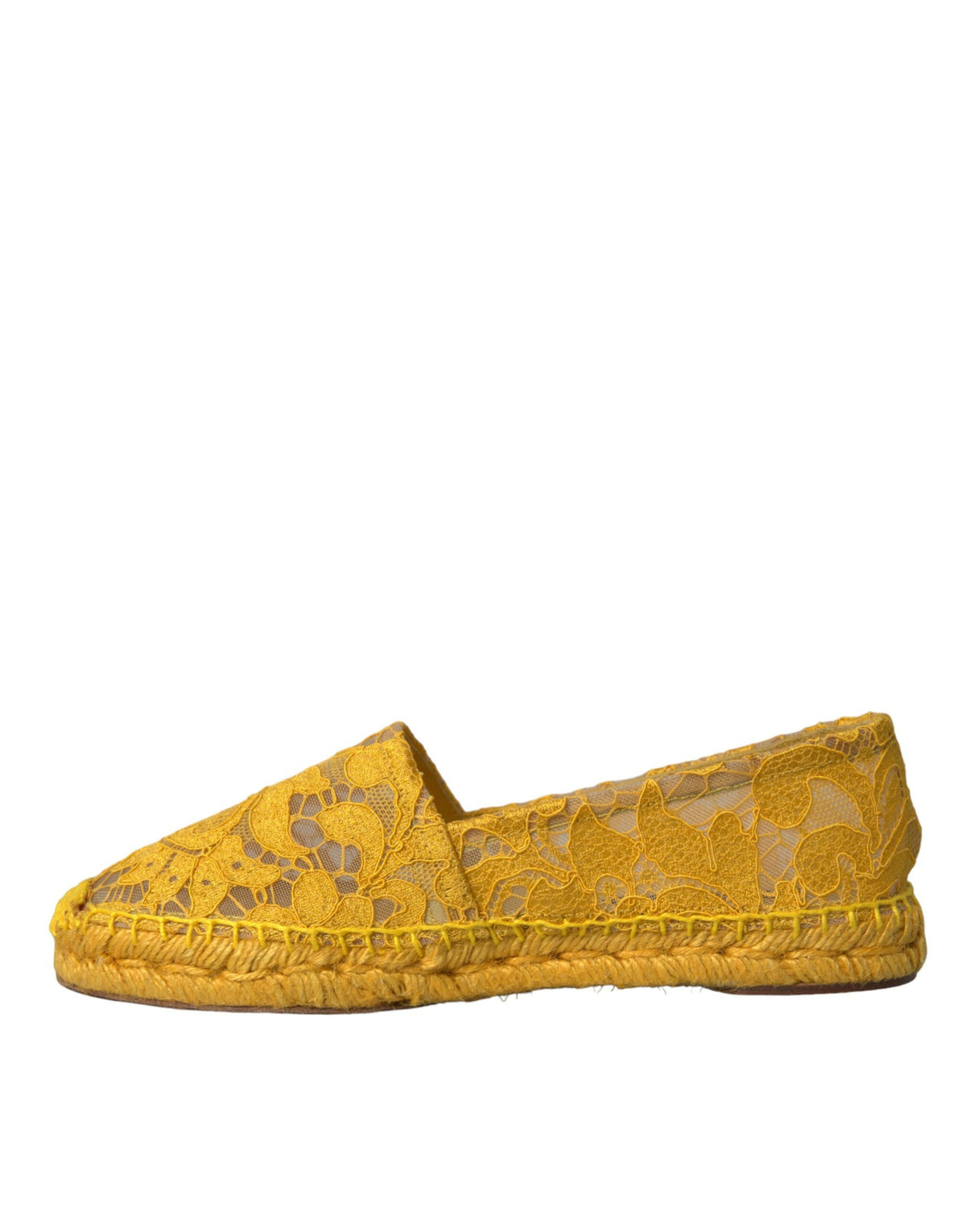 Mocassins espadrilles en dentelle jaune Taormina de Dolce &amp; Gabbana