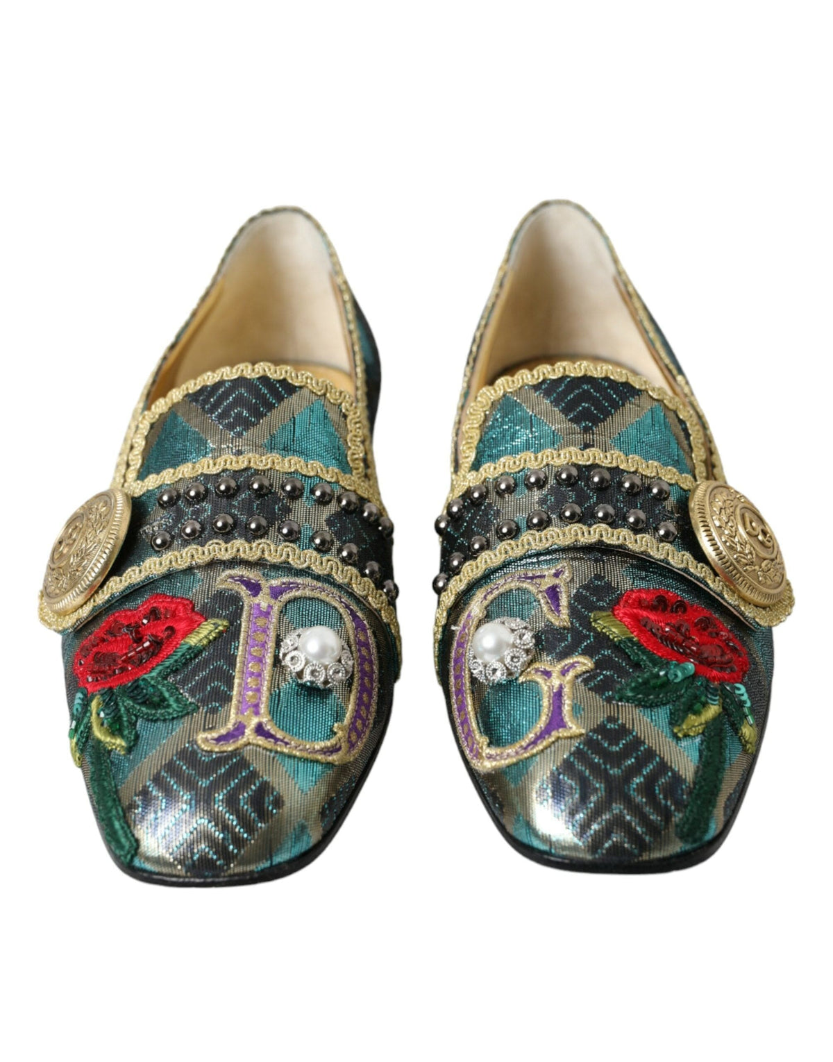 Mocasines con adornos de jacquard multicolor de Dolce &amp; Gabbana