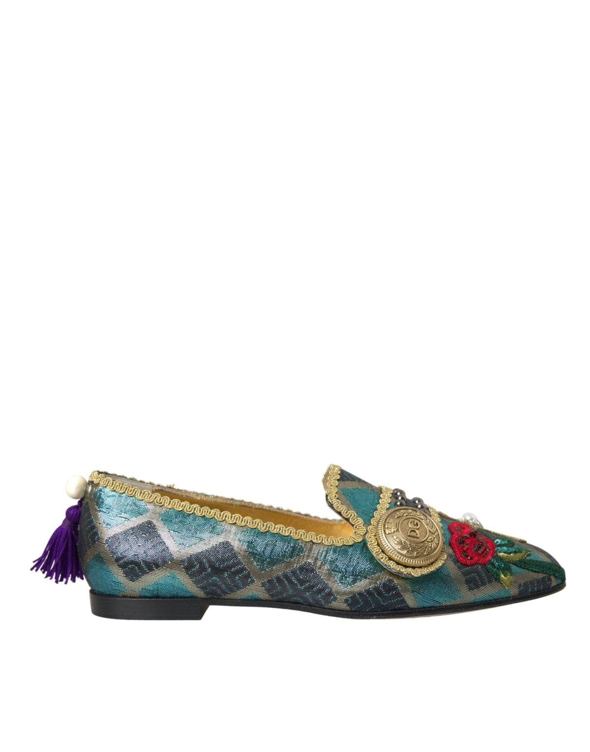 Mocassins Dolce &amp; Gabbana à ornements en jacquard multicolore