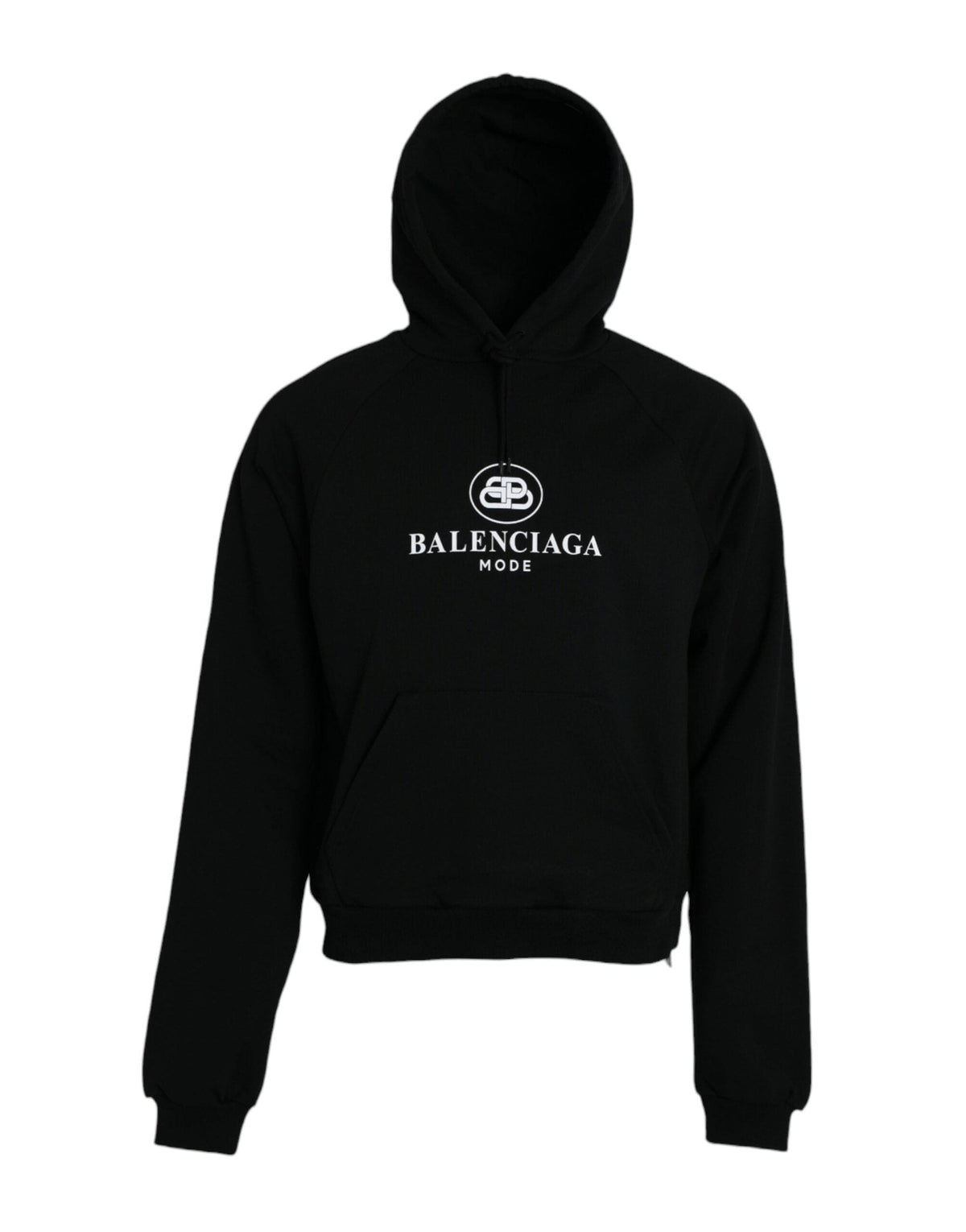 Sudadera con capucha y logotipo de algodón negro de Balenciaga