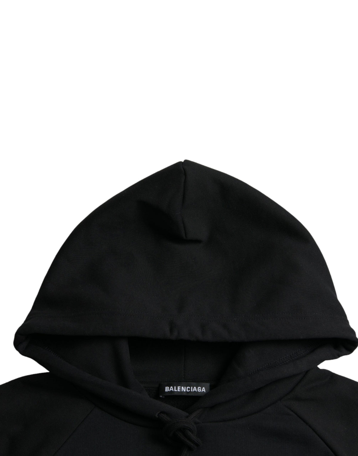 Sudadera con capucha y logotipo de algodón negro de Balenciaga