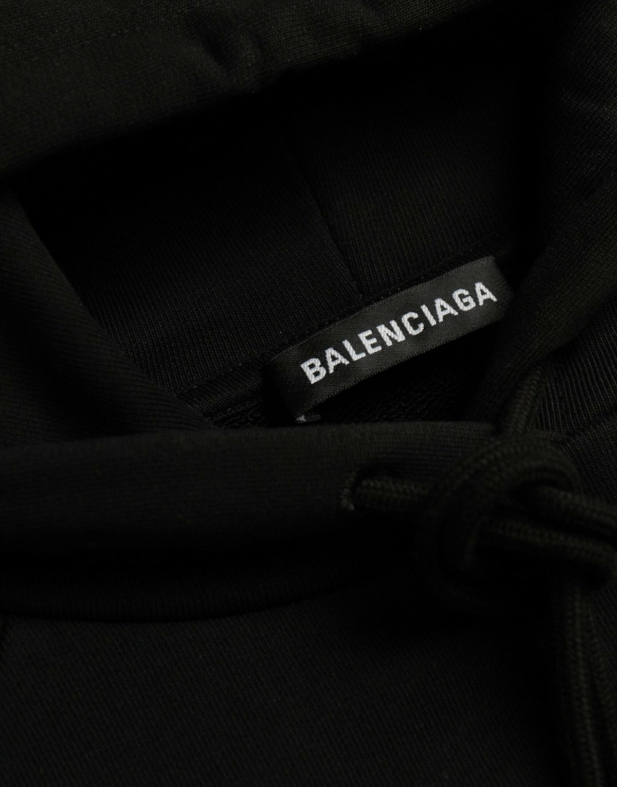 Sudadera con capucha y logotipo de algodón negro de Balenciaga