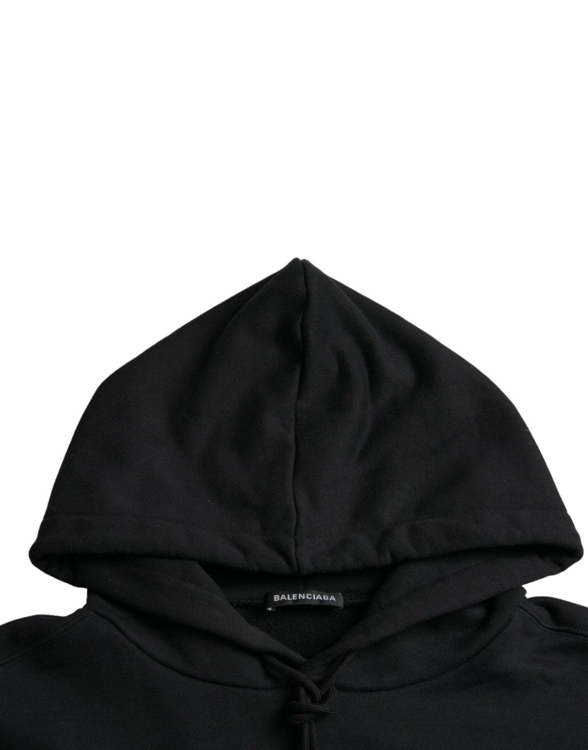 Sudadera con capucha y cuello redondo de algodón negro de Balenciaga