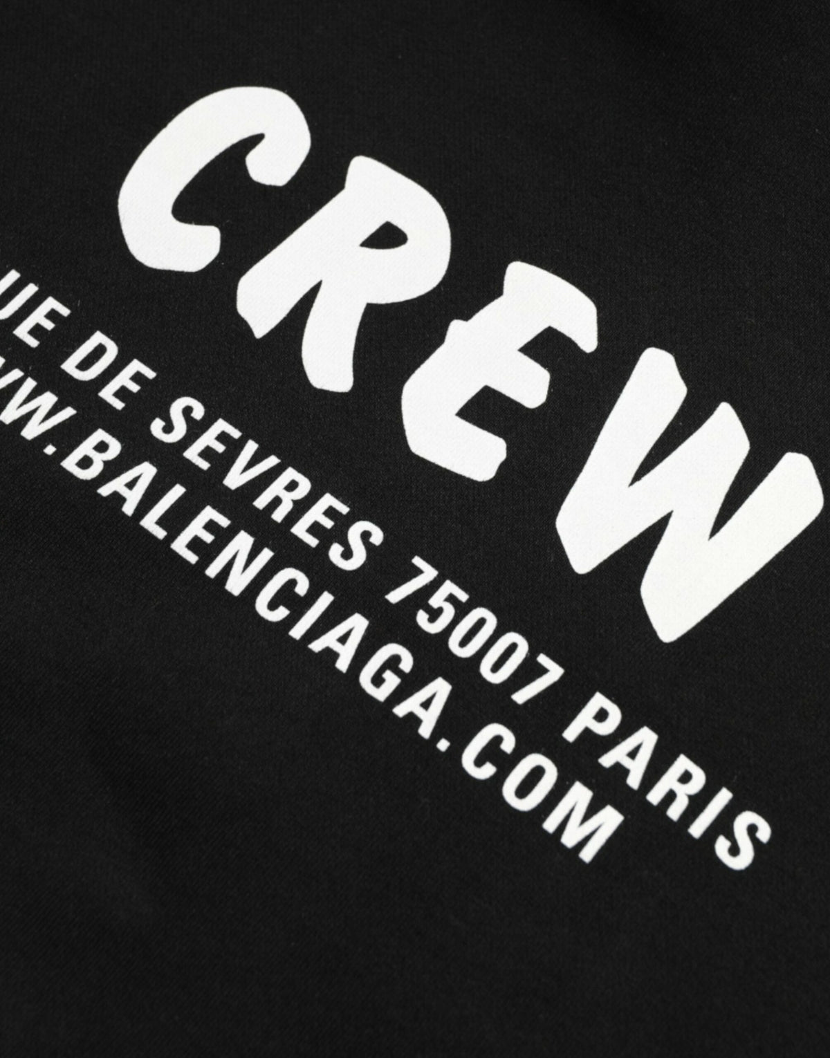 Pull-over à capuche en coton noir Crew de Balenciaga