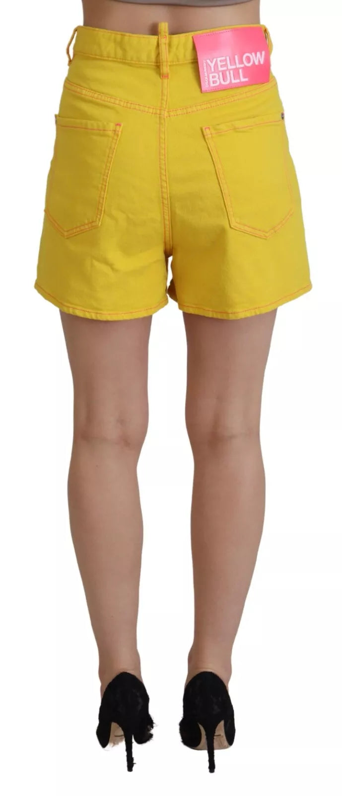 Short baggy taille haute en coton jaune Dsquared² pour femme