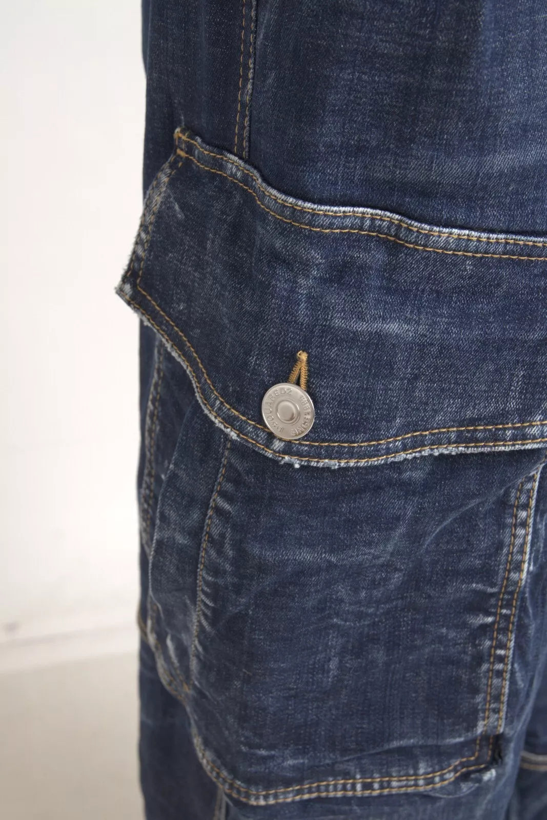 Jean baggy cargo en coton bleu taille haute Dsquared²