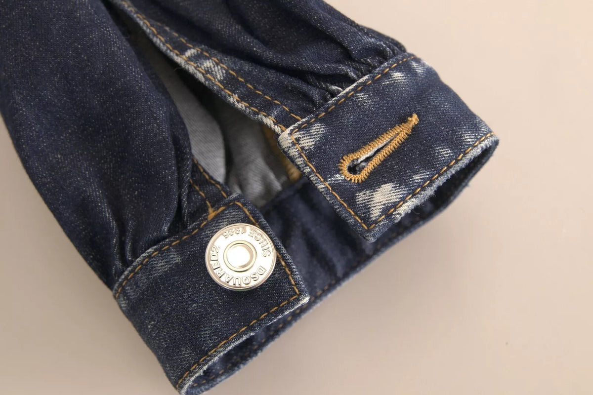 Jean baggy cargo en coton bleu taille haute Dsquared²