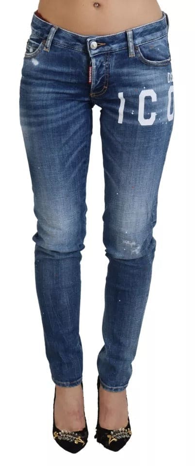 Jean skinny taille basse Jennifer en denim bleu Icon de Dsquared²