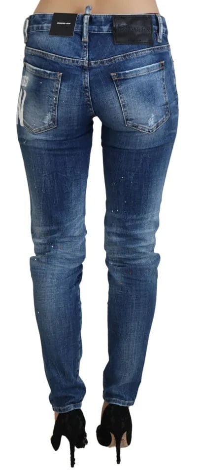 Jean skinny taille basse Jennifer en denim bleu Icon de Dsquared²