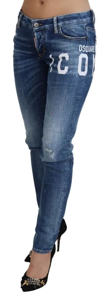 Jean skinny taille basse Jennifer en denim bleu Icon de Dsquared²