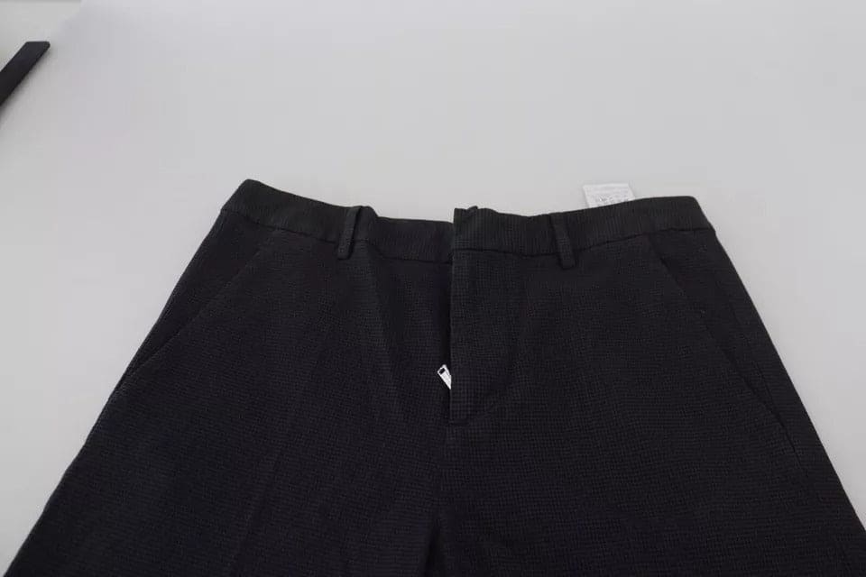 Pantalones rectos de cintura alta con cuadros negros de Dsquared²