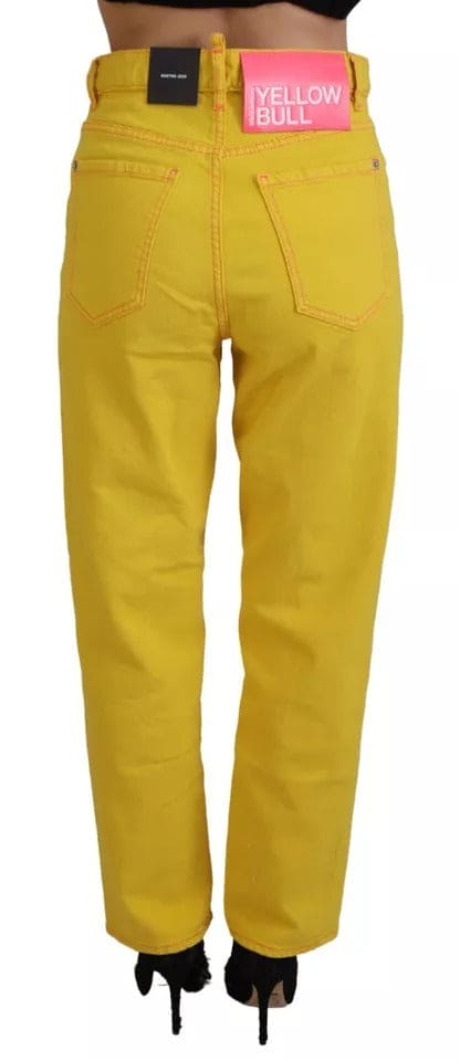 Jean Boston coupe droite taille haute en coton jaune Dsquared²