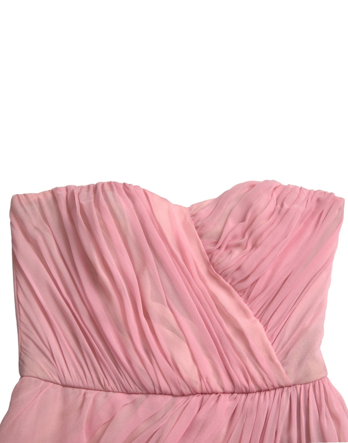 Robe longue trapèze bustier en soie rose Dolce &amp; Gabbana