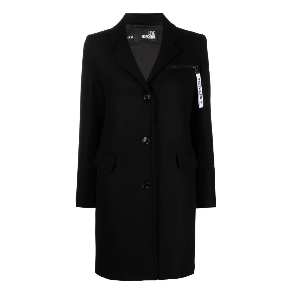 Vestes et manteaux en laine noire Love Moschino