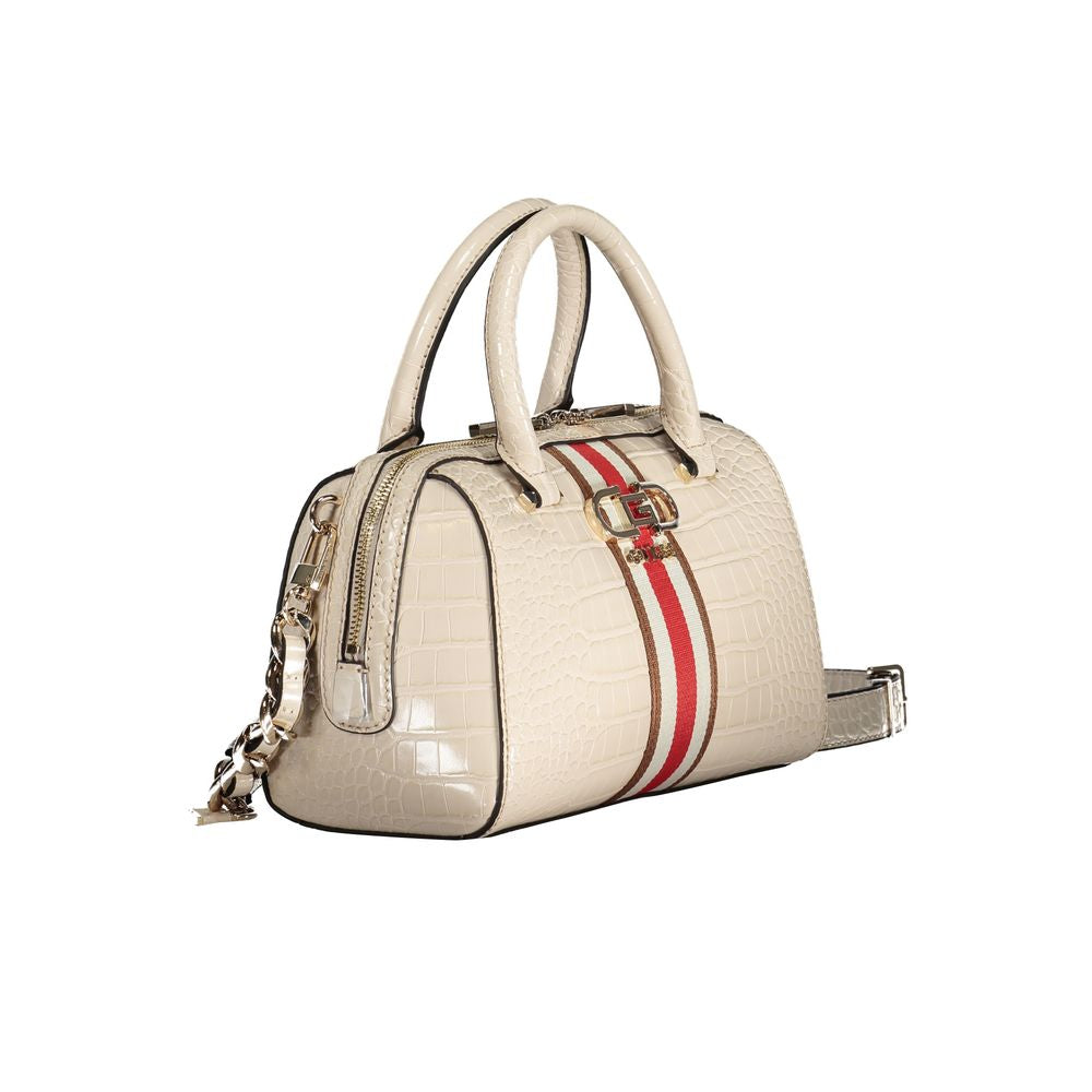 Bolso de mano beige de polietileno Guess Jeans