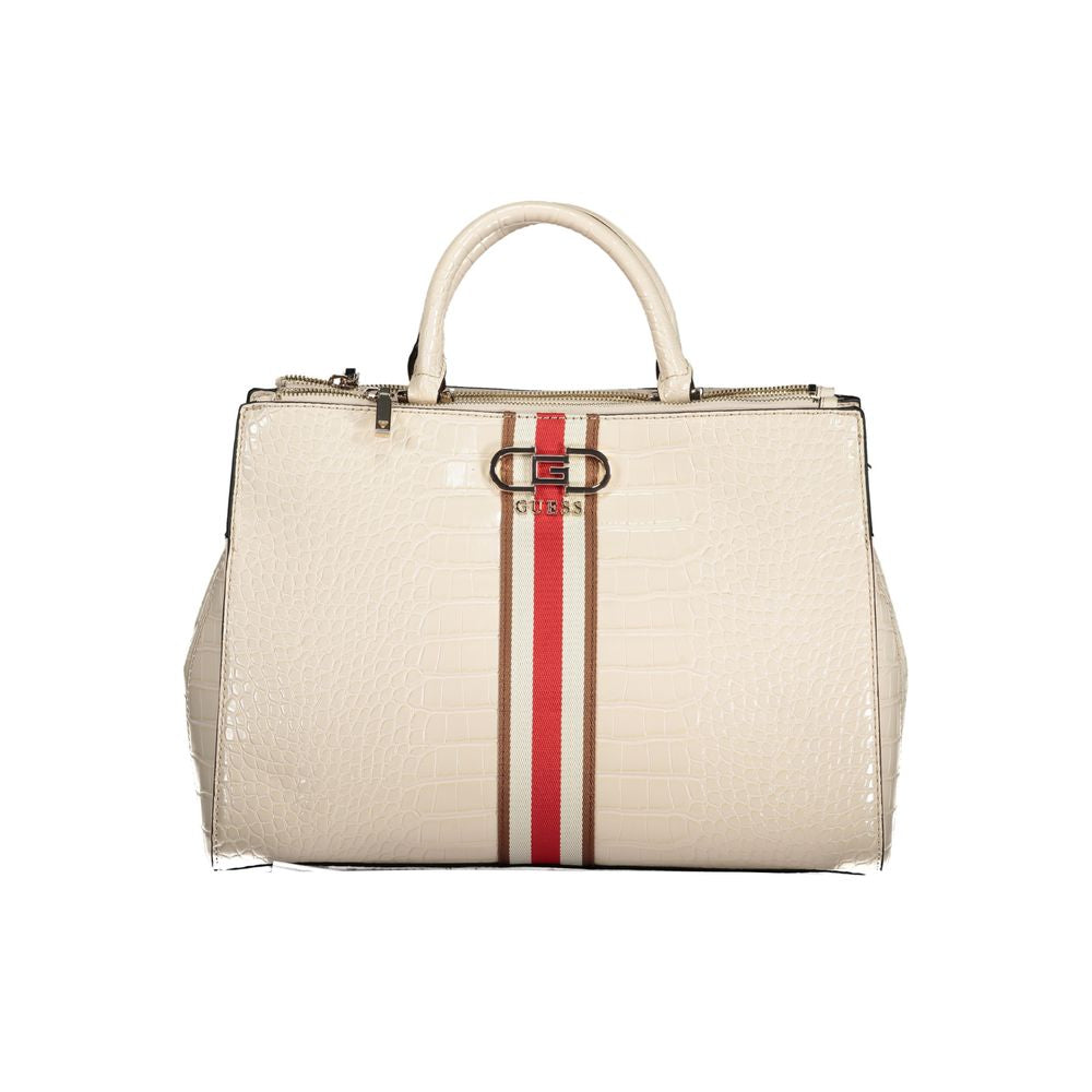 Bolso de mano beige de polietileno Guess Jeans