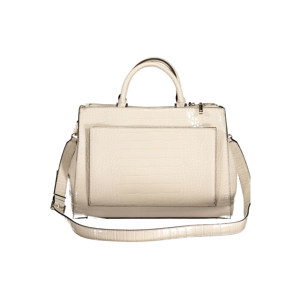 Bolso de mano beige de polietileno Guess Jeans