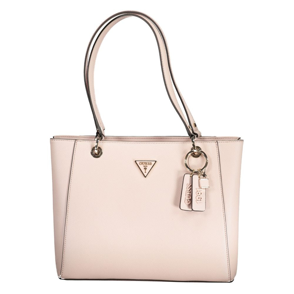 Bolso de mano de polietileno rosa Guess Jeans