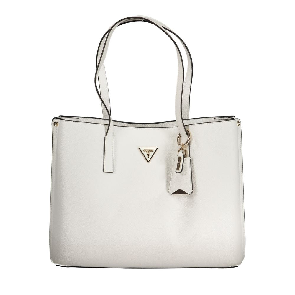 Bolso de mano de polietileno blanco Guess Jeans