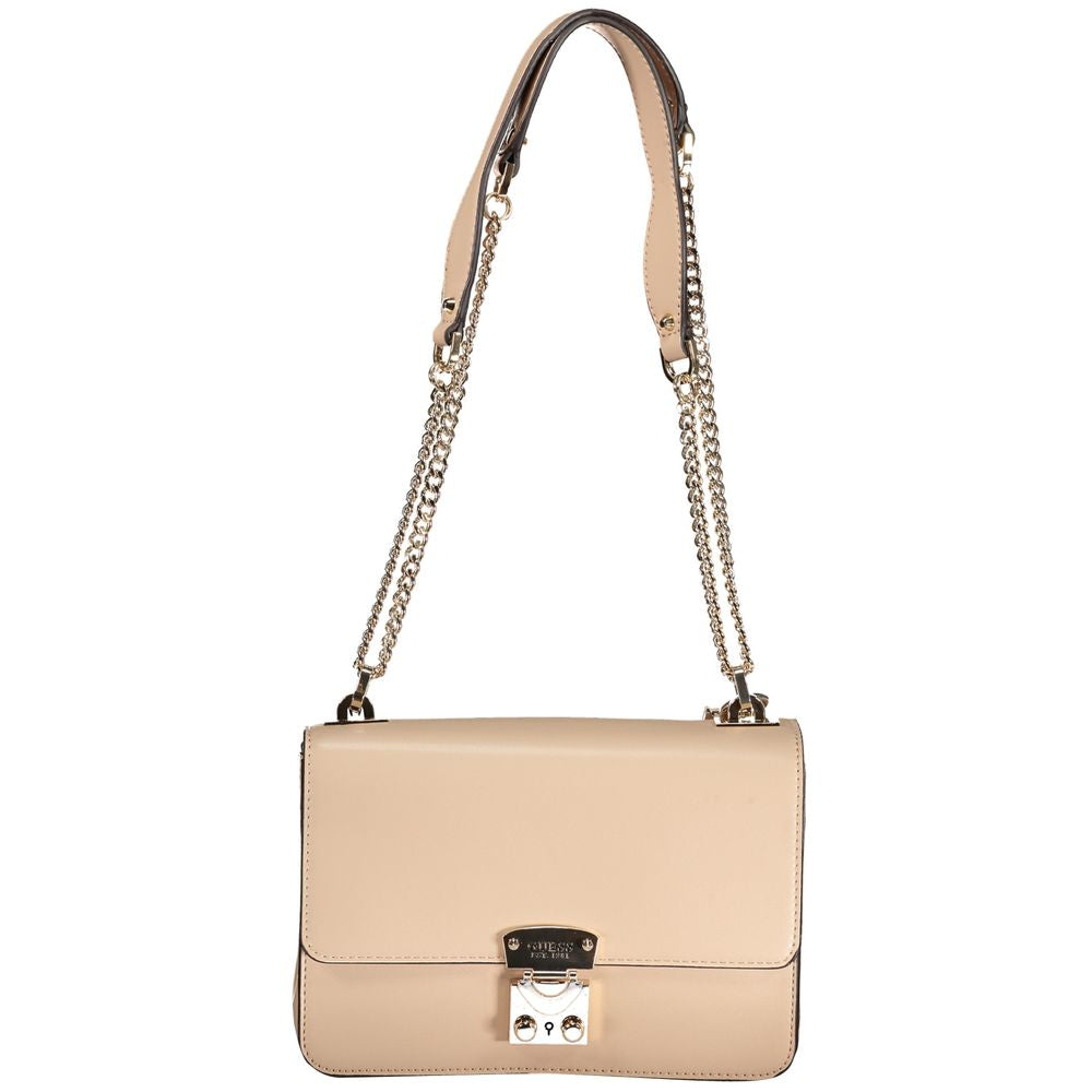 Bolso de mano beige de polietileno Guess Jeans