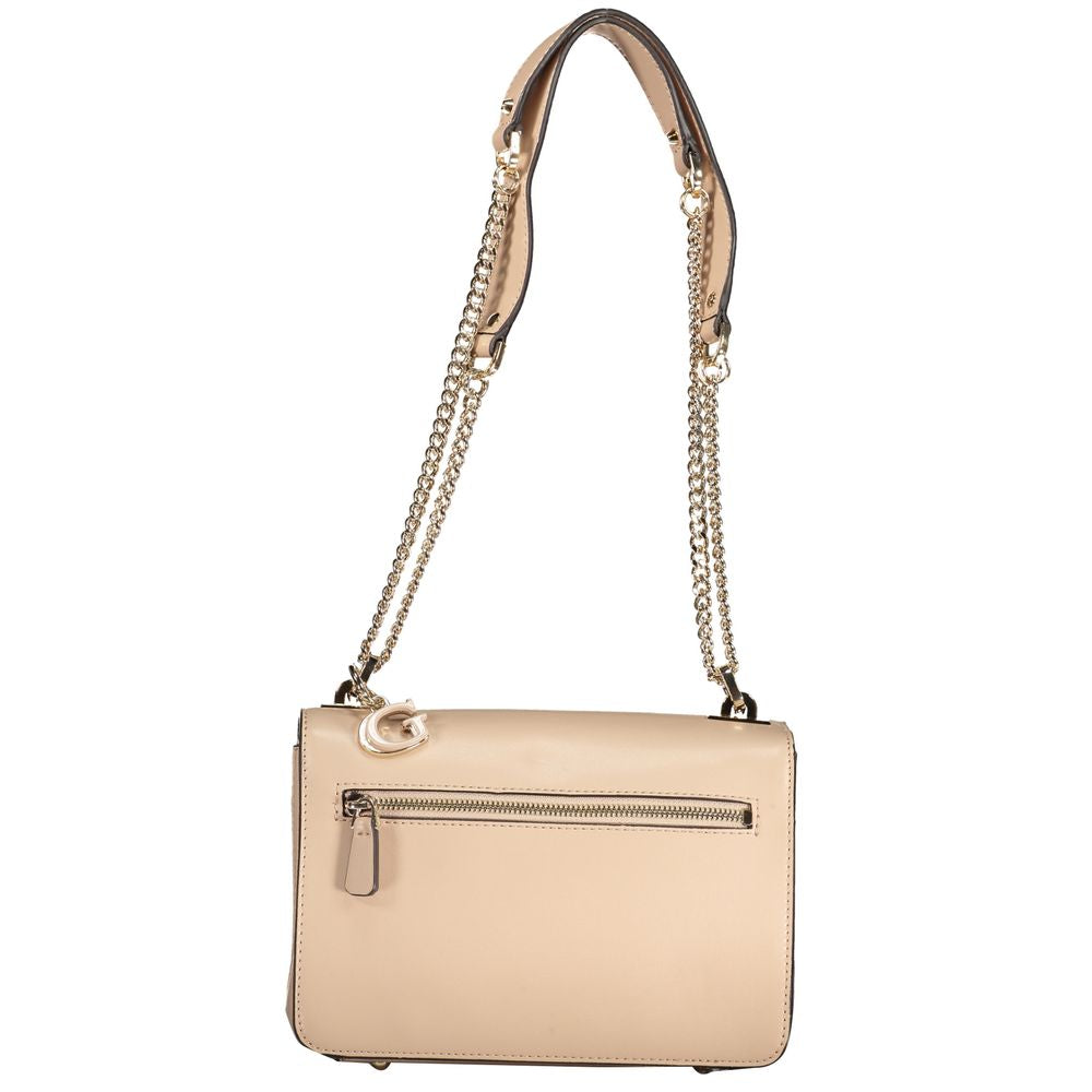 Bolso de mano beige de polietileno Guess Jeans