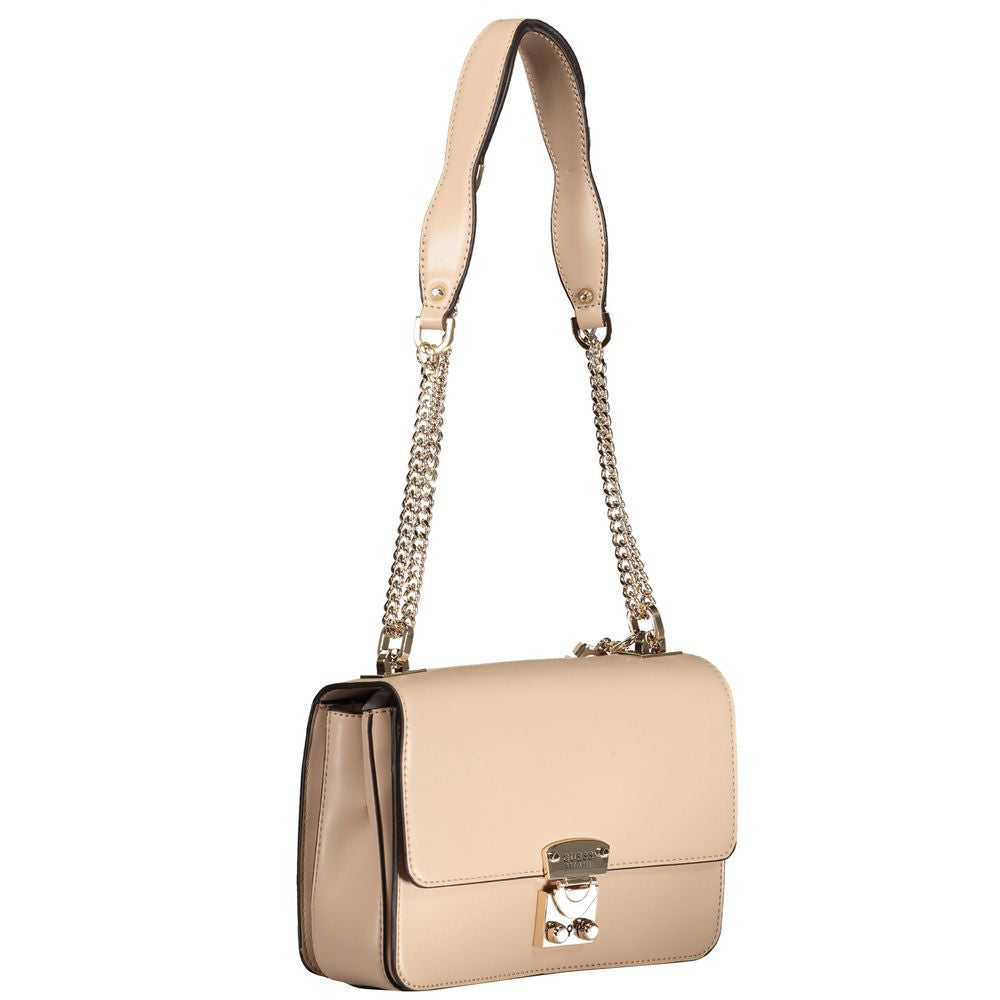 Bolso de mano beige de polietileno Guess Jeans