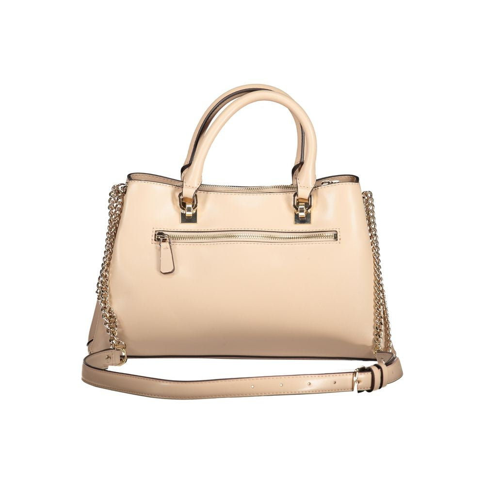 Bolso de mano beige de polietileno Guess Jeans