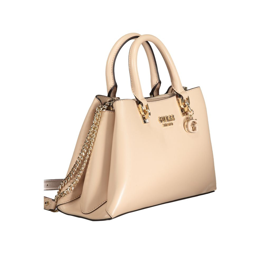 Bolso de mano beige de polietileno Guess Jeans