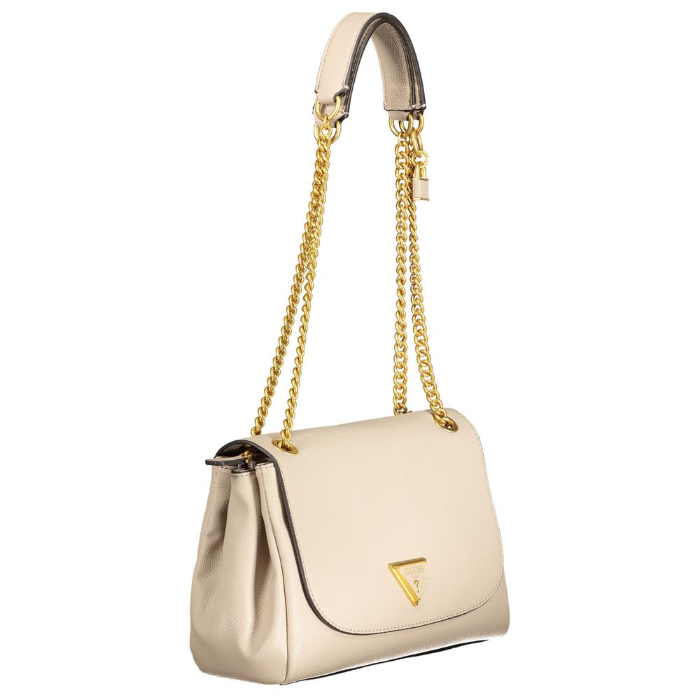 Bolso de mano beige de polietileno Guess Jeans