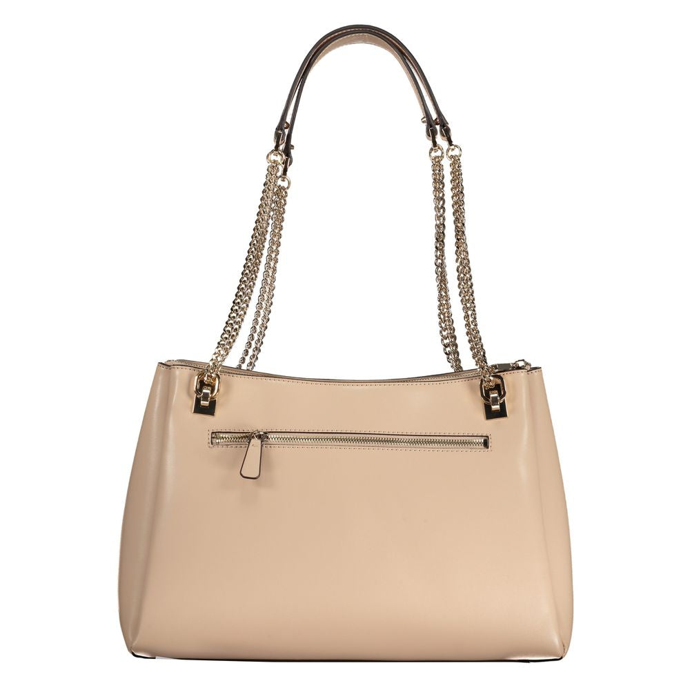 Bolso de mano beige de polietileno Guess Jeans