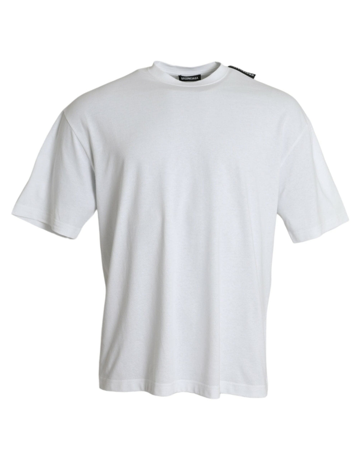 T-shirt col rond en jersey de coton blanc cassé Balenciaga